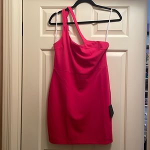 Hot pink body con dress